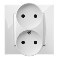 Розетка двомісна Elektro-Plast Carla 1744-10 без з/к (білий)