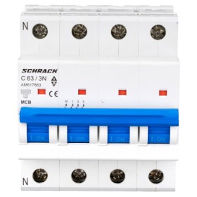 Автоматичний вимикач Schrack AM617863 6кА 63А 3P+N C
