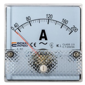 Амперметр трансформаторного включення Аско-Укрем 200/5А АС 80х80мм (А-80) (A0190010051)