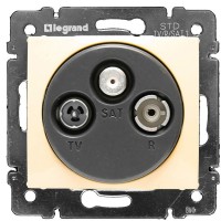 Механізм розетки TV-R-SAT прохідна Valena слонова кістка