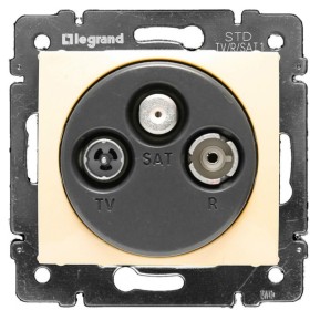 Механизм розетки TV-R-SAT проходная Valena слоновая кость