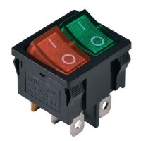 Перемикач TNSy KCD1-6-2101N G+R/B з підсвічуванням зелений+червоний (TNSy5500733)