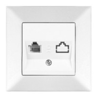 Розетка телефонна Meridian, RJ11 Cat.3, білий