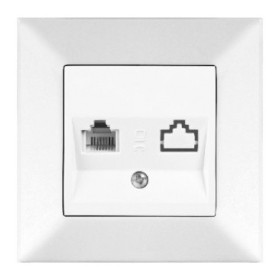 Розетка телефонна Meridian, RJ11 Cat.3, білий