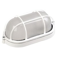 Овальный светильник TNSy НПП1402-60W-E27-IP65 с решеткой белый (TNSy5000575)