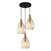 Підвісний світильник, люстра Italux PND-27812-3A-BRO-AMB Zulo E27 1x40W IP20 латунний