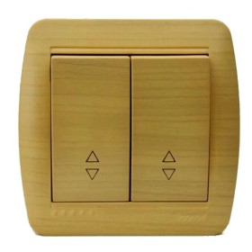 Выключатель 2-клавишный проходной клен Demet, Lezard