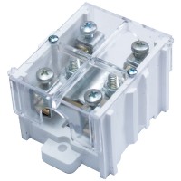 Клемма проходная КП 95ЛК (30) 1х95 мм.кв. / 4х16 мм.кв. с латунной контактной пластиной с крышкой