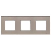 Трехместная рамка ABB Zenit N2273 CH стекло (шампань)