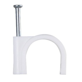 Кабельна скоба Аско-Укрем 18мм кругла біла 50шт (A0150030011)