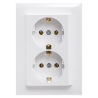 Подвійна розетка Шуко Logus 90331 TBR 250В/16A біла