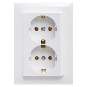 Двойная розетка Шуко Logus 90331 TBR 250В/16A белая