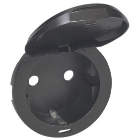 Накладка 2к+з розетки Legrand Celiane (067940) с крышкой (графит)