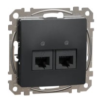 Двойная компьютерная розетка Schneider Electric Sedna Design & Elements RJ45 кат. 5е UTP черная SDD114452