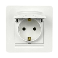 Розетка Nilson Selene біла 1-на з заземленням з кришкою ( 23111018 )