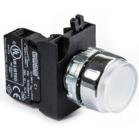 Натискна кнопка EMAS CM100HB (1НО), що виступає, біла