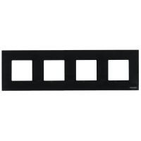 Чотиримісна рамка ABB Zenit N2274 CN скло (чорне)