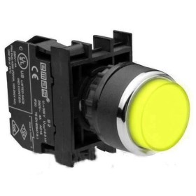 Нажимная кнопка EMAS B100HS выступающая (1НО) желтая