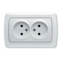 Розетка двойная, белая VIKO Carmen