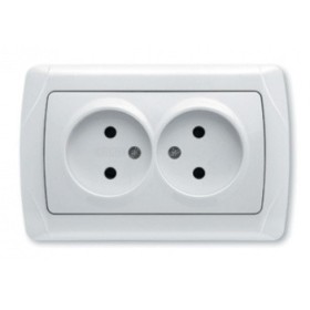 Розетка двойная, белая VIKO Carmen
