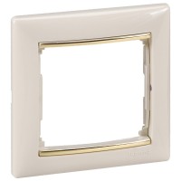 Рамка одинарная Valena слоновая кость/золото