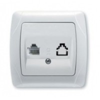 Розетка телефонная (RJ11, Cat3) белая VIKO Carmen