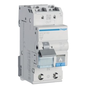 Автоматичний вимикач Hager ARC910D з дуговим захистом AFDD 6кА B 10A 1P+N