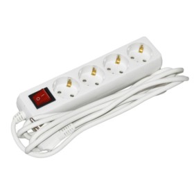 Подовжувач UEC STANDART П04В 4 місця 2Р+PЕ/3 метри 3х1мм2 16А/250 з вимикачем