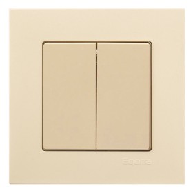 Выключатель 2-клавишный Gunsan Eqona крем