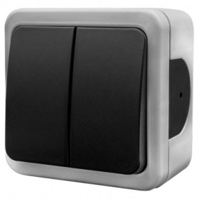 Накладний 2-кл вимикач NE-AD MULTIMA 92-52-03 сірий