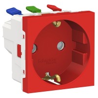 Розетка Schneider Electric NU305703 (затискний контакт) 16А (червона)