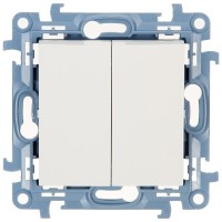 Выключатель двухклавишный Simon 10 белый