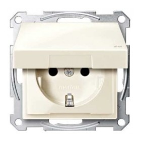 Механизм розетки SCHUKO с крышкой бежевый IP44 Merten, MTN2314-0344