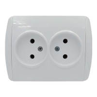 Розетка ELBI ZIRVE Fixline белая 2-я без заземления ( 501-010202-908 )