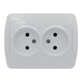 Розетка ELBI ZIRVE Fixline белая 2-я без заземления ( 501-010202-908 )