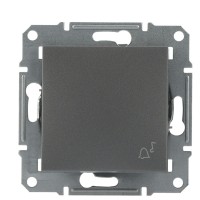 Кнопковий вимикач без рамки «Дзвінок» сталь Asfora, EPH0800162