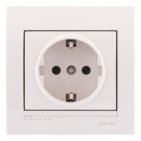 Розетка с з/к белая Deriy, Lezard