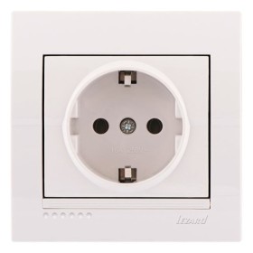 Розетка с з/к белая Deriy, Lezard