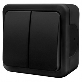 Накладний 2-кл вимикач NE-AD MULTIMA 92-53-03 чорний