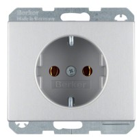 Розетка Berker K.5 47157003 с заземлением (алюминий)