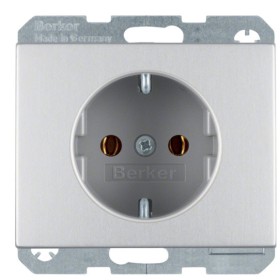 Розетка Berker K.5 47157003 с заземлением (алюминий)