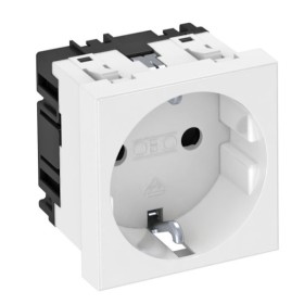 Розетка OBO Bettermann modul 45 з заземленням та шторками 250В 16A 0˚ біла (6120008)