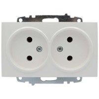 Розетка ELBI ZENA белая 2-я без заземления без рамки ( 609-010200-908 )