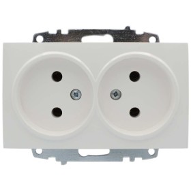 Розетка ELBI ZENA белая 2-я без заземления без рамки ( 609-010200-908 )
