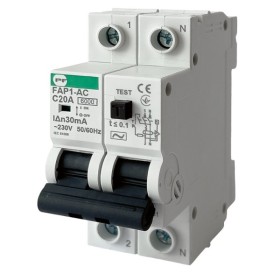 Автомат захисного відключення Promfactor FAP1-AC "C" 20А/0,03A 2P 6кА (FAP01C20030AC)