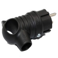 Угловая вилка с ушком FAR F182B с заземлением черная (7.4.2.164227)