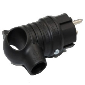 Кутова вилка з вушком FAR F182B з заземленням чорна (7.4.2.164227)