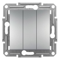Трехклавишный выключатель Schneider Electric Asfora EPH2100161 (алюминий)