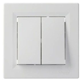 Перемикач 2-клавішний білий Asfora, EPH0600121