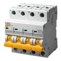 Автоматичний вимикач UEC SB-M8 4P 25A C 4,5кA (MCB45-4-025-C)